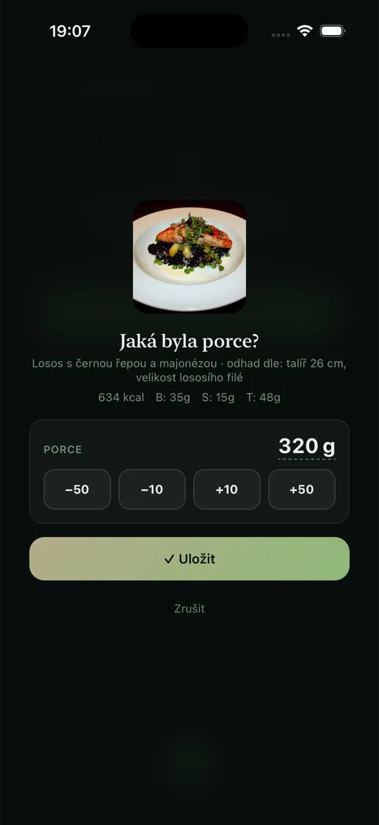 AI v aplikaci poznala jídlo z fotky a odhadla porci